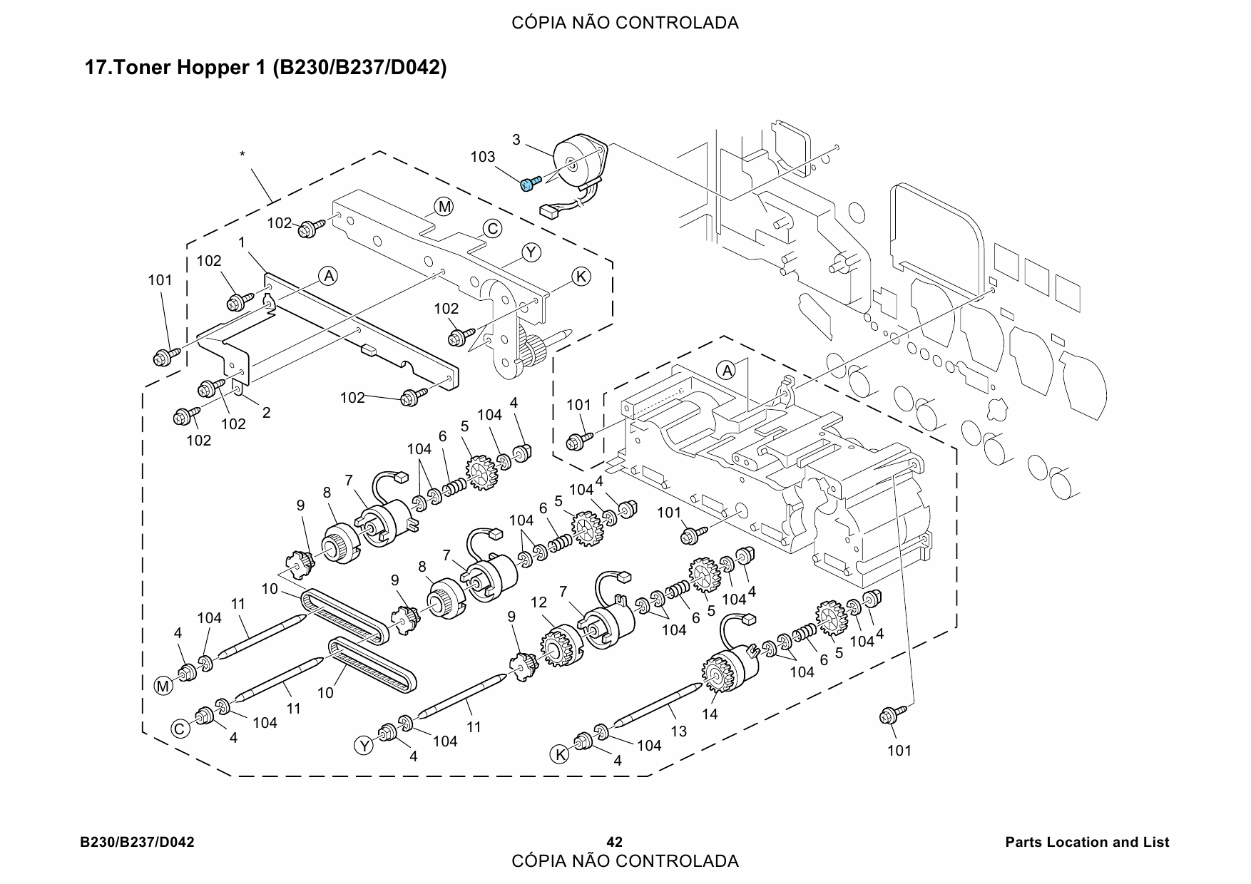 RICOH Aficio MP-C2000 C2500 C3000 B230 B237 D042 Parts Catalog-3